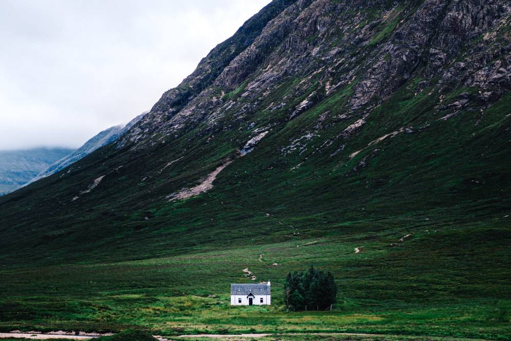 A remote house deep in the Scottish mountains